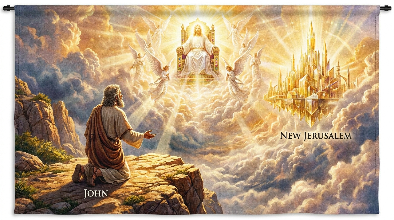 Visão gloriosa de Cristo no trono e a Nova Jerusalém