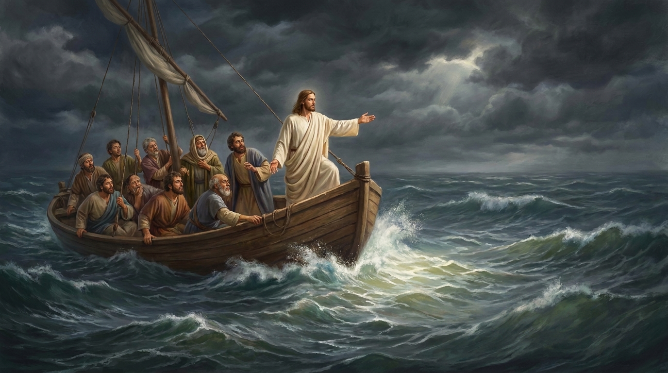 Jesus acalmando a tempestade