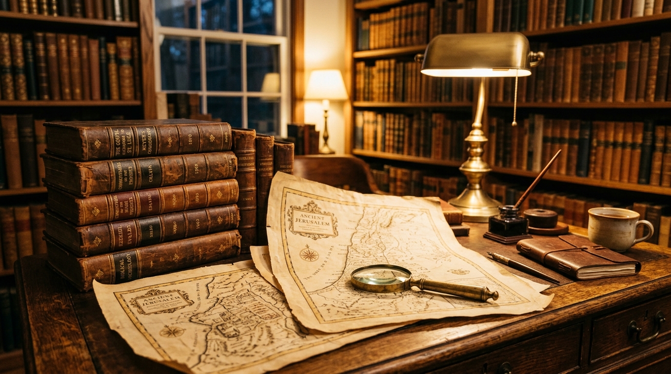 Livros, mapas e ferramentas de estudo